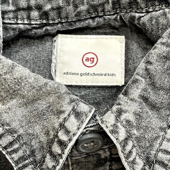 AG Adriano Goldschmied Kids Toddle's 2T Grey Denim Jean Shirt Button Down - Picture 5 of 7